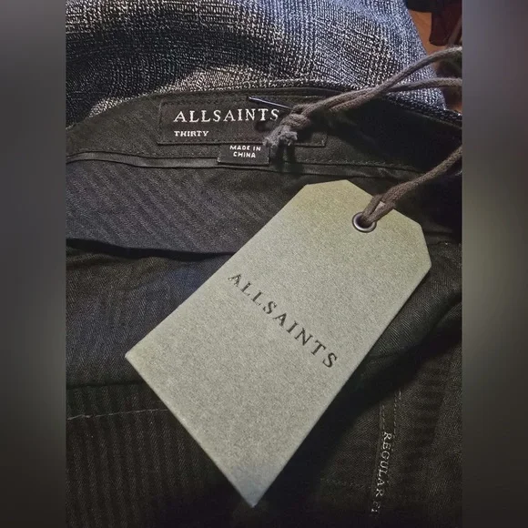 All Saints Bennett cropped plaid Men's Dress Pants - Picture 8 of 9